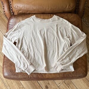 Vuori Womens Shirt Long-Sleeve Coast Tee Sz Medium Ecru Heather